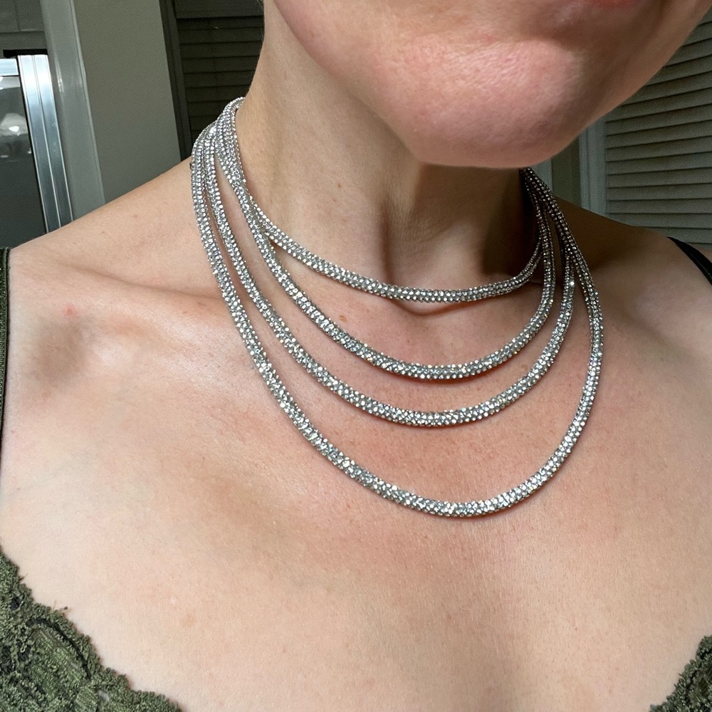 Rhinestone choker, various lengths
